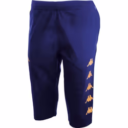 Short de training junior - Kappa - Bardino - Bleu marine/orange - 100% polyester - Respirant