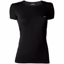 Tee shirt à logo strassé en coton  -  Emporio armani - Femme