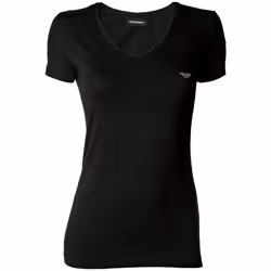 Tee shirt col V à logo strassé - Emporio armani - Femme