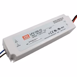 Alimentatore switching Mean Well LPV-100-12 è un alimentatore in custodia resinata (Waterproof IP67), particolarmente indicat ...