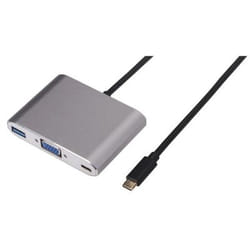 Nilox USB Type-C - VGA/USB Type-C/USB 3.0 M/F adaptateur graphique USB Argent