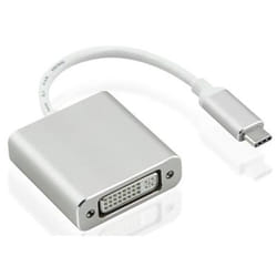 Nilox USB Type-C - DVI-I M/F adaptateur graphique USB Argent