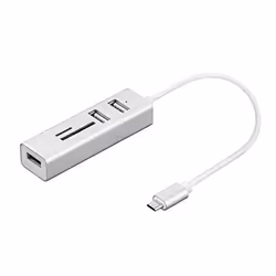 Nilox NX090301141, USB 3.2 Gen 1 (3.1 Gen 1) Type-C, Argent, MicroSD (TransFlash), SD, USB 2.0, Windows 10, Windows 7, Window ...