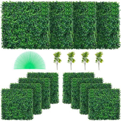 Vevor - Panneaux de Buis Artificiels 20X20pouce Haie Artificielle Realiste 12pcs Protection uv Panneaux Muraux de Haie de Buis Construction Solide