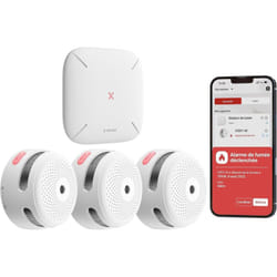 X-sense - D¨tecteur de Fum¨e Connect¨, Kit de S¨curit¨ pour la Maison avec SBS50 Station de Base, Conforme ¨¤ la Norme EN14604, Compatible avec