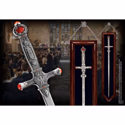 Réplique à l'échelle 1/1 taille env. 85 cm de l'épée de Godric Gryffondor, finement détaillée avec cristaux (artificiels) ser ...