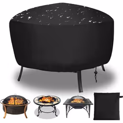Housse de protection pour brasero rond cordon de serrage pour imperméable coupe-vent résistant aux UV tissu Oxford 80 x 40 cm