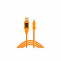 Tether Tools CU8015-ORG, 4,6 m, USB A, Mini-USB B, USB 2.0, Orange