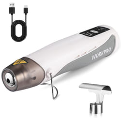 WORKPRO Mini Décapeur Thermique Professionnel 7,2V, Pistolet à Air Chaud Sans Fil, 3 Températures (Froid/150℃/360℃), Chauffage Rapide, 2000 mAh, Avec