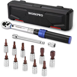 Workpro - Clé Dynamométrique 1/4'', Clef Dynamométrique Vélo 2-26N.m, Précision ±3%, 72 Dents, Tête à Cliquet Réversible, Barre d'Extension,