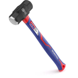 Workpro - Massette 1,4 kg avec Manche en Fibre de Verre, Tête en Acier Forgé, Marteau Octogonal à Poignée Ergonomique Antidérapante pour Jardinage,