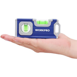 Workpro - Niveau à Bulle Magnétique de Poche 115 mm - Semelle Aluminium - 2 en 1 Mesure Horizontale et Verticale - Rainure en v pour Les Surfaces de