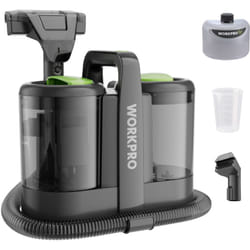 Workpro - Nettoyeur de Tapis 450W, Shampouineuse Canape, Nettoyeur Moquettes avec Double Réservoirs 1,6L+0,75L, 13kPa, 75dB, 2 Buses pour Voiture,