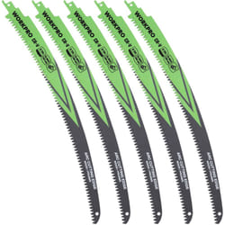 Jeu de 5 Lames de Scie Sabre de 380 mm, Lames de Scie Sabre à Dents Japonaises, avec Bordure Arquée et 6 Dents par Pouce, Idéales pour la Coupe de