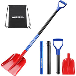 Workpro - Pelle à Neige en Aluminium Réglable avec Manche Télescopique, Pelle a Neige Pelle a Jardin Portable avec Sac de Rangement, pour Neige,