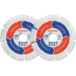 Workpro - Lot de 2 Disques à Tronçonner Diamantés 125 mm, pour Carrelage, Béton, Pierre, Brique, Granit, Marbre, Meuleuse