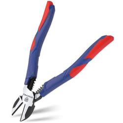 Pince Coupante Diagonale en Cr-V 2 en 1 196mm, Fonction de Coupe et de Dénudage, avec Poignée Bi Matière pour Usage Domestique ou Electricien