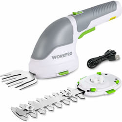Workpro - Cisaille Sculpte-Haie et Taille-Herbes sans Fil 3,6V, Cisaille à Gazon avec 2 Lames, Largeur/Longueur de Coupe 7,5 cm/12 cm, Batterie