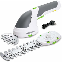Workpro - Cisaille Sculpte-Haie et Taille-Herbes sans Fil 7,2V, Cisaille à Gazon avec 2 Lames, Taille Haie Electrique 2 en 1 avec Batterie 2000 mAh,