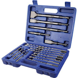 Jeu de Forets et Burins sds Plus 17 Pièces, Ensemble de Forets à Béton avec Burins Pointus et Plats pour Brique, Ciment, Pierre, Béton et Maçonnerie,