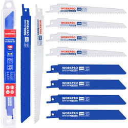 Lames de Scie Sabre 10 Pièces bim 14/6 tpi Lame de Scie Sabre pour Métal et Bois, avec Boîtier d'Organisateur - Workpro