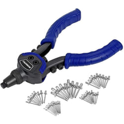 Workpro - Pince à Rivets Lourde à Double Poignées 255mm, Riveteuse Compacte avec 5 Nez Interchangeables et 100 Rivets