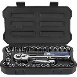 Workpro - Coffret de Douilles en Cr-V 1/4-inch et 3/8-inch et Clé à Cliquet de Dégagement Rapide (39-Pièce)