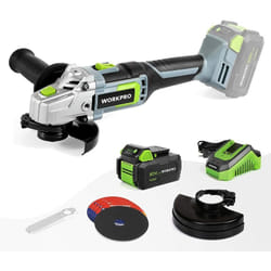 Workpro - Meuleuse d'angle sans Fil 20V avec Batterie 4,0Ah, Ø125mm, Meuleuse Electrique sans Fil Léger avec 5 Disques à Tronçonner, 2 Capots de