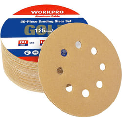Disques de Ponçage 50 Pièces, Grain 80, 120, 240, 3 Fois Plus Résistant, Disques Abrasifs 125mm de Qualité avec 8 Trous pour Pollisage, Dérouillage,