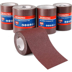 Lot de 4 Rouleaux de Papier Abrasif 93MM x 5M, Grain 60, 120, 180, 240, Rouleaux Abrasifs Auto-Agrippant pour Polissage, Dérouillage, Finition