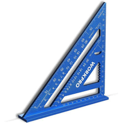 WORKPRO Equerres à Chevron 180 mm, Traçage, Equerre de Charpentier Triangulaire en Alliage d'Aluminium, Equerre Menuisier pour Bricolage, Outillage,
