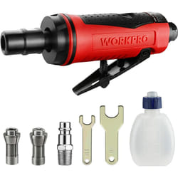 Workpro - Outil Rotatif à Air Comprimé 1/4' (6,3mm), Meuleuse Droite Pnematique Professionnelle pour Métal, Bois, Plastique, Meuleuse Droite à Air