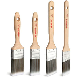 Jeu de 4 Pinceaux à Peinture Professionnelles avec Manche en Bois (Hêtre) Durable, Certifié par 100%% fsc, 2 Pinceaux Plats 25mm / 38mm et 2 Pinceaux