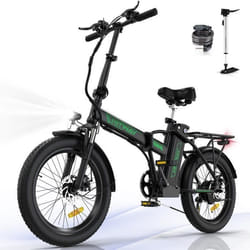HITWAY Vélo électrique Pliable 20 Noir-Vert - Batterie 36V - 112Ah - Écran LCD - Pompe à vélo gratuite