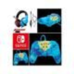 Manette filaire SWITCH Pokémon Pikachu Tie Dye Officielle Nintendo avec Câble USB détachable + CASQUE SWITCH ROUGE BLEU