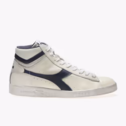 Diadora Game L High Waxed, Tennis, Unisexe, Bleu, Blanc, Adulte, EUE, Monochromatique