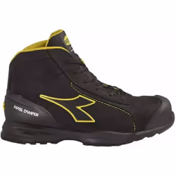 Description Chaussure de sécurité mi-montante S3S hydrofuge en cuir de vachette nubuck. Support ergonomique du talon et prote ...