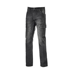 Jeans stetch Diadora denim stone-washed 6 poches noir delave - 172115C62080 s