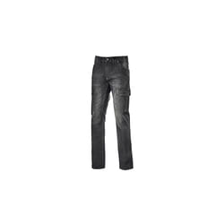 Jeans stetch Diadora denim stone-washed 6 poches noir delave - 172115C62080 l