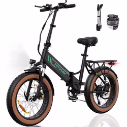 HITWAY Vélo Électrique 20 * 40 Gros Pouces Pliable VTT Ville Batterie Lithium amovible 48V104Ah - 7 Vitesses - Noir