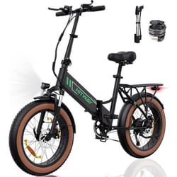 HITWAY Vélo Électrique 20 * 40 Gros Pouces Pliable VTT Ville Batterie Lithium amovible 48V104Ah - 7 Vitesses - Noir