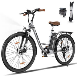 HITWAY Vélo électrique E-Bike 28 Pouces Moteur 250W Batterie 36V 13Ah 7 Vitesses Écran LCD - Argenté