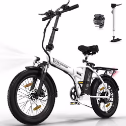 Vélo Électrique VAE COLORWAY 20×30 Gros Pneus - EBike VTT - Batterie 36V12Ah - 35-90 KM Moteur 250W - Blanc