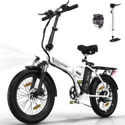 Vélo Électrique VAE COLORWAY 20×30 Gros Pneus - EBike VTT - Batterie 36V12Ah - 35-90 KM Moteur 250W - Blanc