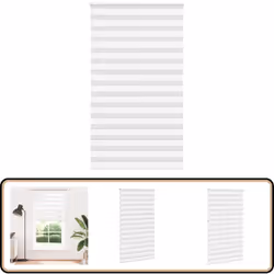 VidaXL Store zèbre blanc 130x230 cm largeur du tissu 125,9cm polyester Ce store à rouleau zébré rehausse le style et la fonct ...