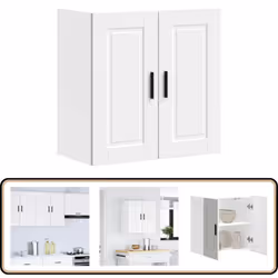 VidaXL Armoire murale de cuisine Porto blanc bois d'ingénierie Cette armoire murale de cuisine optimise l'espace de votre cui ...