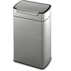Collecteur de déchets tactile, inox mat, capacité - Simplehuman