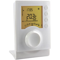 Delta Dore - Thermostat programmable chauffage Tybox 137 - sans fil - avec 2 niveaux de consigne - thermostat à piles Réf. 6053007