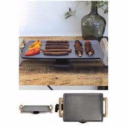 Plancha Électrique - APECT - 1800W - Revêtement Antiadhésif - Bac Récupérateur - 46 x 26 cm