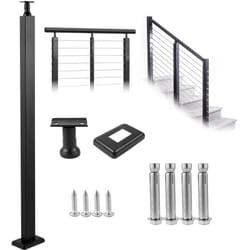 Vevor - Poteau Garde Corps Cable 106,7x5x5 cm Poteau Rampe deEscalier Acier Inoxydable Poteau Balustrade Colonne Tige Main Courante Avec support de